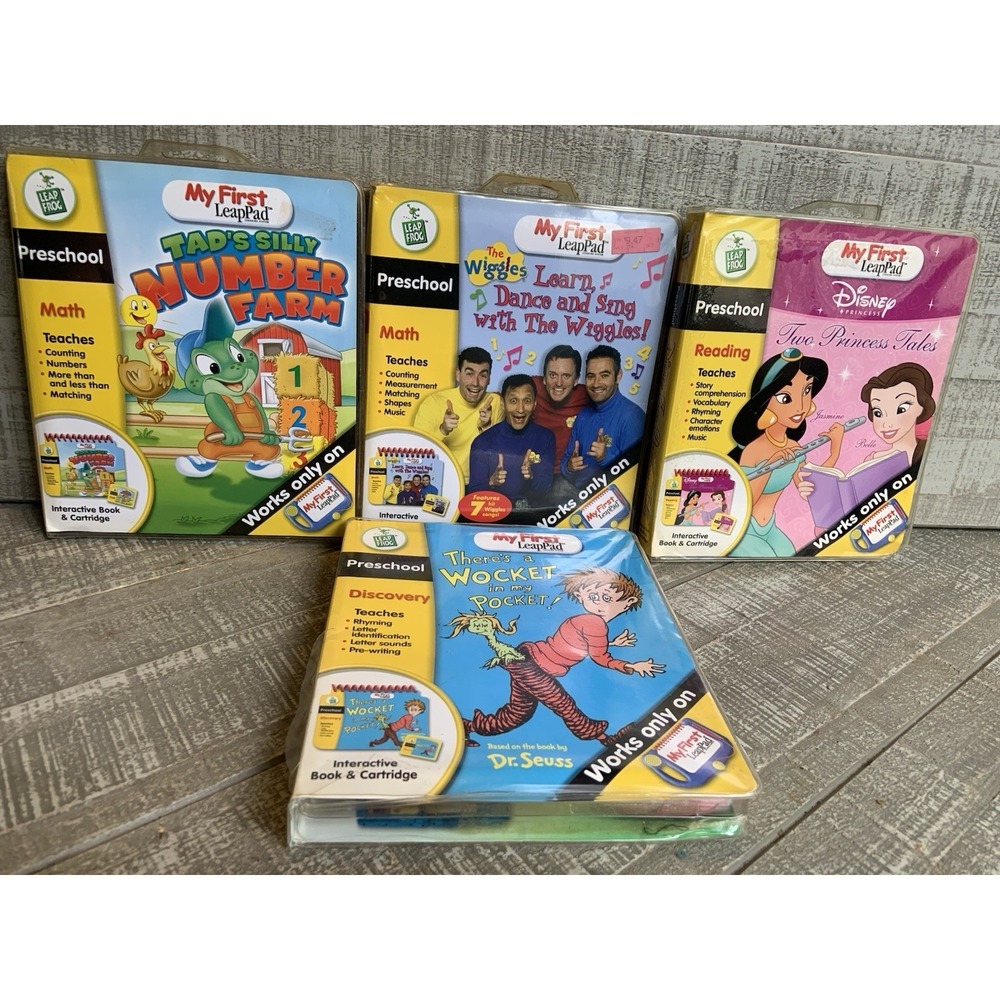 LeapFrog My First LeapPad Learning System Books & Cartridges‎ Lot Of 4 Complete